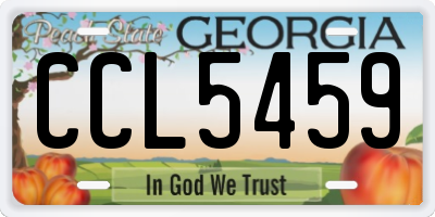 GA license plate CCL5459