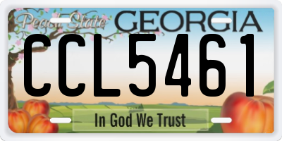 GA license plate CCL5461