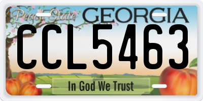 GA license plate CCL5463