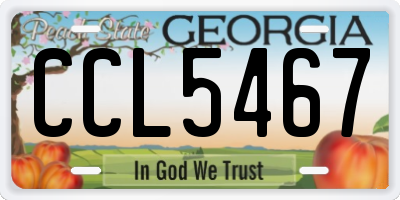 GA license plate CCL5467