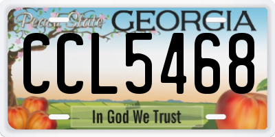 GA license plate CCL5468