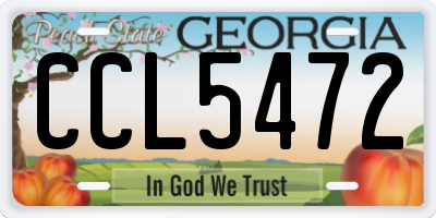 GA license plate CCL5472