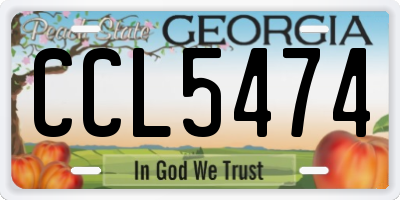 GA license plate CCL5474