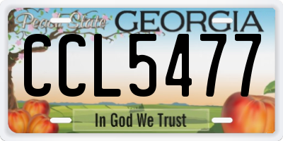 GA license plate CCL5477