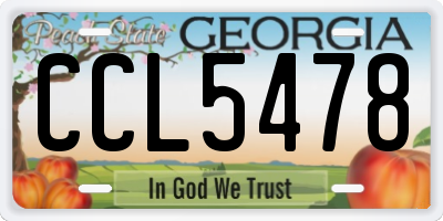 GA license plate CCL5478