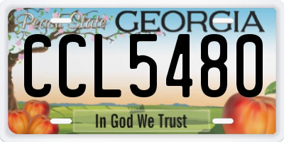 GA license plate CCL5480