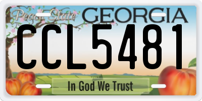 GA license plate CCL5481
