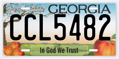 GA license plate CCL5482