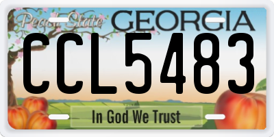 GA license plate CCL5483