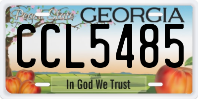 GA license plate CCL5485