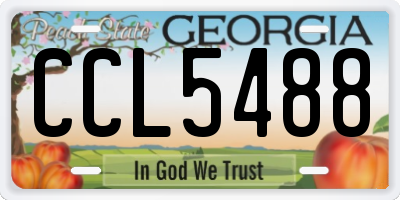 GA license plate CCL5488
