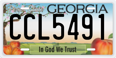 GA license plate CCL5491