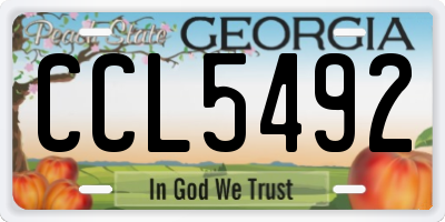 GA license plate CCL5492