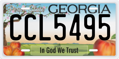 GA license plate CCL5495