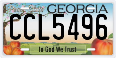 GA license plate CCL5496