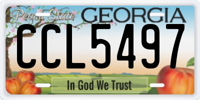 GA license plate CCL5497