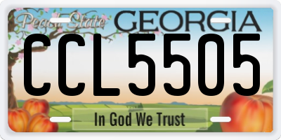 GA license plate CCL5505