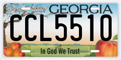 GA license plate CCL5510