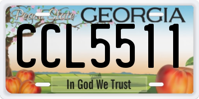 GA license plate CCL5511