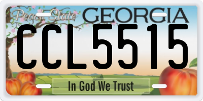GA license plate CCL5515