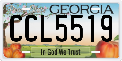 GA license plate CCL5519