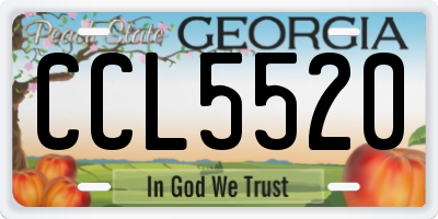 GA license plate CCL5520