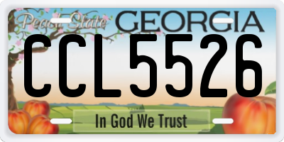 GA license plate CCL5526