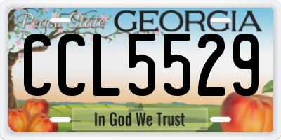 GA license plate CCL5529