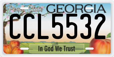 GA license plate CCL5532