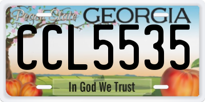 GA license plate CCL5535