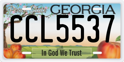 GA license plate CCL5537