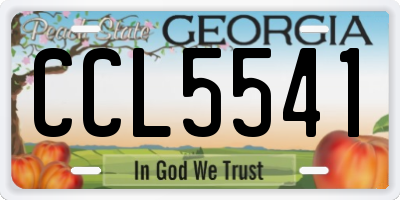 GA license plate CCL5541