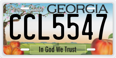 GA license plate CCL5547