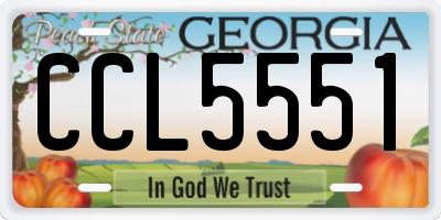 GA license plate CCL5551