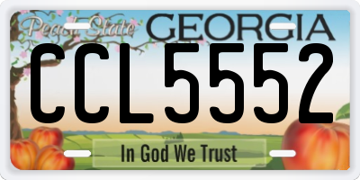 GA license plate CCL5552