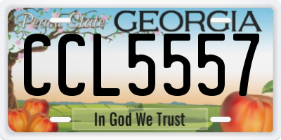 GA license plate CCL5557