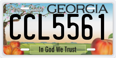 GA license plate CCL5561