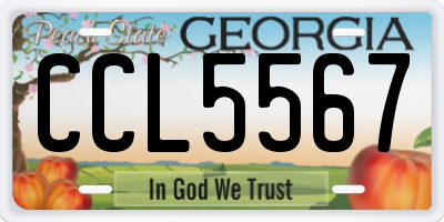 GA license plate CCL5567