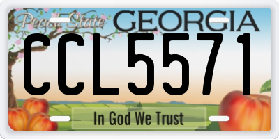 GA license plate CCL5571