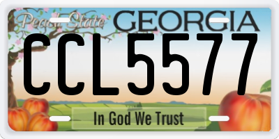 GA license plate CCL5577