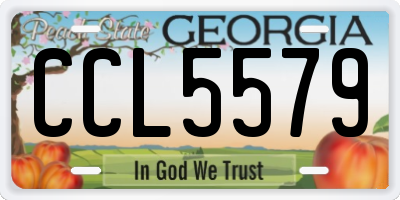 GA license plate CCL5579