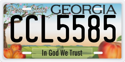 GA license plate CCL5585