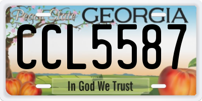GA license plate CCL5587