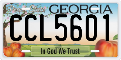 GA license plate CCL5601