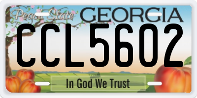 GA license plate CCL5602