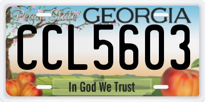GA license plate CCL5603