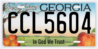 GA license plate CCL5604