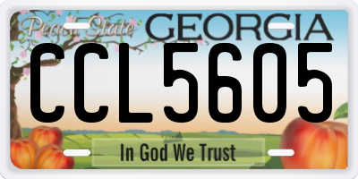GA license plate CCL5605