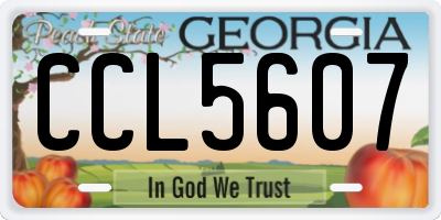 GA license plate CCL5607
