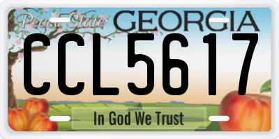 GA license plate CCL5617
